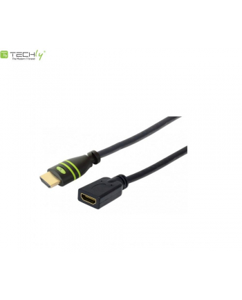 TECHLY 106824 Techly Kabel przedłużacz monitorowy HDMI-HDMI M/F 0,2m Ethernet 4K@60Hz czarny