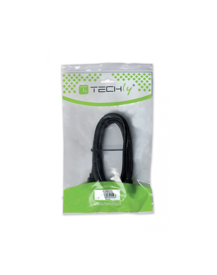TECHLY 106824 Techly Kabel przedłużacz monitorowy HDMI-HDMI M/F 0,2m Ethernet 4K@60Hz czarny główny