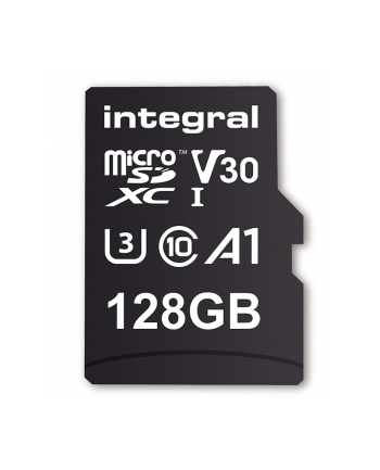 integral memory plc INTEGRAL INMSDX128G-100/90V30 Integral 128GB MICRO SDXC 90V30, R:100MB/s W:90MB/s U3 V30 + ADAPTER