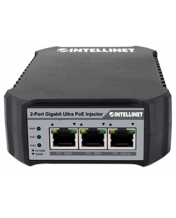 intellinet network solutions INTELLINET 561488 Intellinet Adapter zasilacz Ultra PoE 802.3at/af, 2 porty RJ45 GIGABIT, 30W/50W