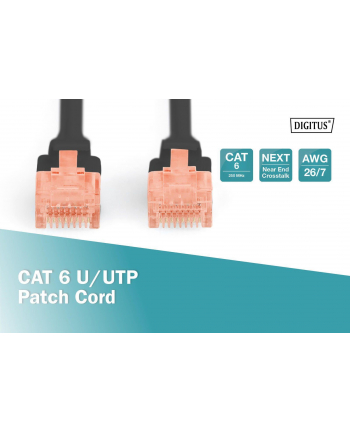 DIGITUS DK-1612-005/BL Kabel Digitus patch cord UTP, CAT.6, czarny, 0,5m, 15 LGW