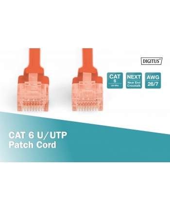 DIGITUS DK-1612-050/R Kabel Digitus patch cord UTP, CAT.6, czerwony, 5,0m, 15 LGW