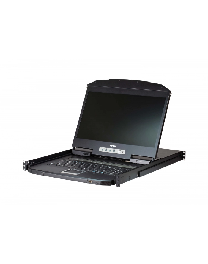 ATEN CL3108NX-ATA-AG ATEN 8-Port Short Depth PS/2-USB VGA Single Rail WideScreen LCD KVM Switch 18,5 główny
