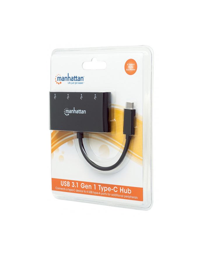 MANHATTAN 162746 Manhattan 4-Portowy hub USB-A 3.0 (4x USB-A) na SuperSpeed USB-C 3.1 Gen1 główny
