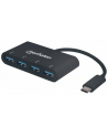 MANHATTAN 162746 Manhattan 4-Portowy hub USB-A 3.0 (4x USB-A) na SuperSpeed USB-C 3.1 Gen1 - nr 1