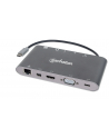 MANHATTAN 152808 Manhattan USB-C 3.1 multiport adapter -> HDMI/MiniDP/VGA/3x USB-A/USB-C PD/RJ45 - nr 48