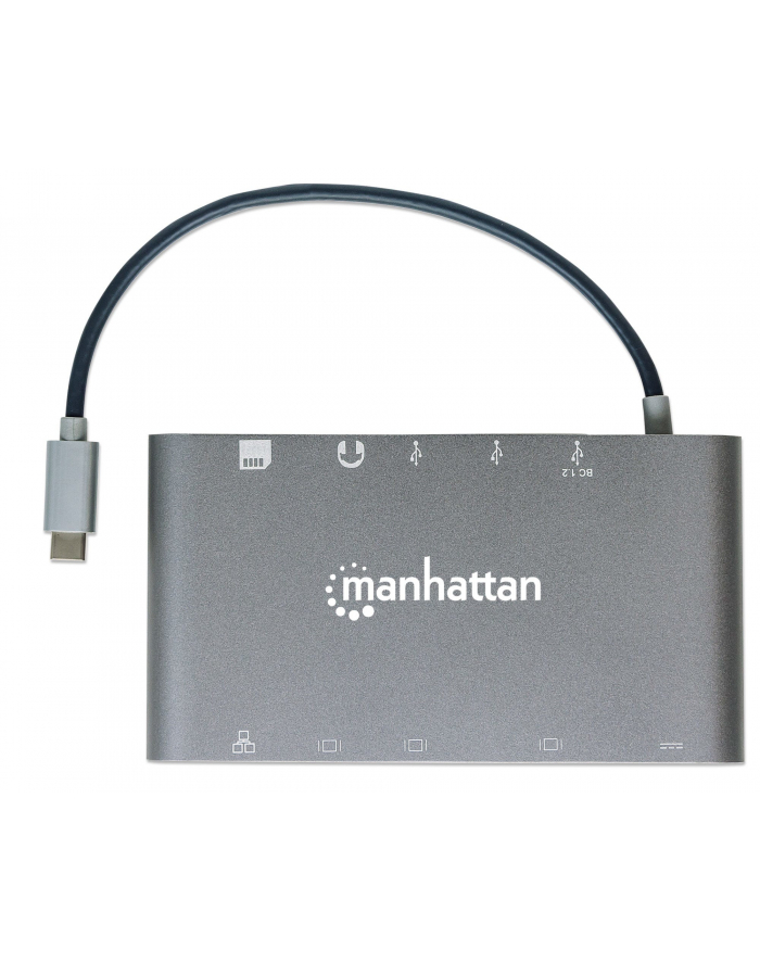 MANHATTAN 152808 Manhattan USB-C 3.1 multiport adapter -> HDMI/MiniDP/VGA/3x USB-A/USB-C PD/RJ45 główny