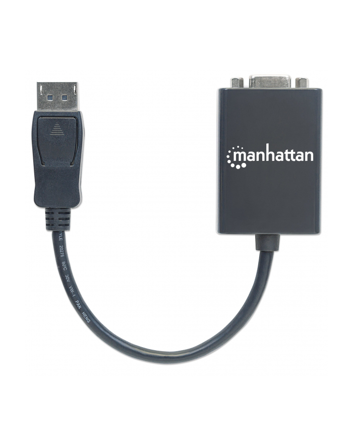 MANHATTAN 151962 Manhattan Konwerter adapter DisplayPort DP na VGA M/F 15cm aktywny czarny główny