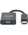 MANHATTAN 151962 Manhattan Konwerter adapter DisplayPort DP na VGA M/F 15cm aktywny czarny - nr 29