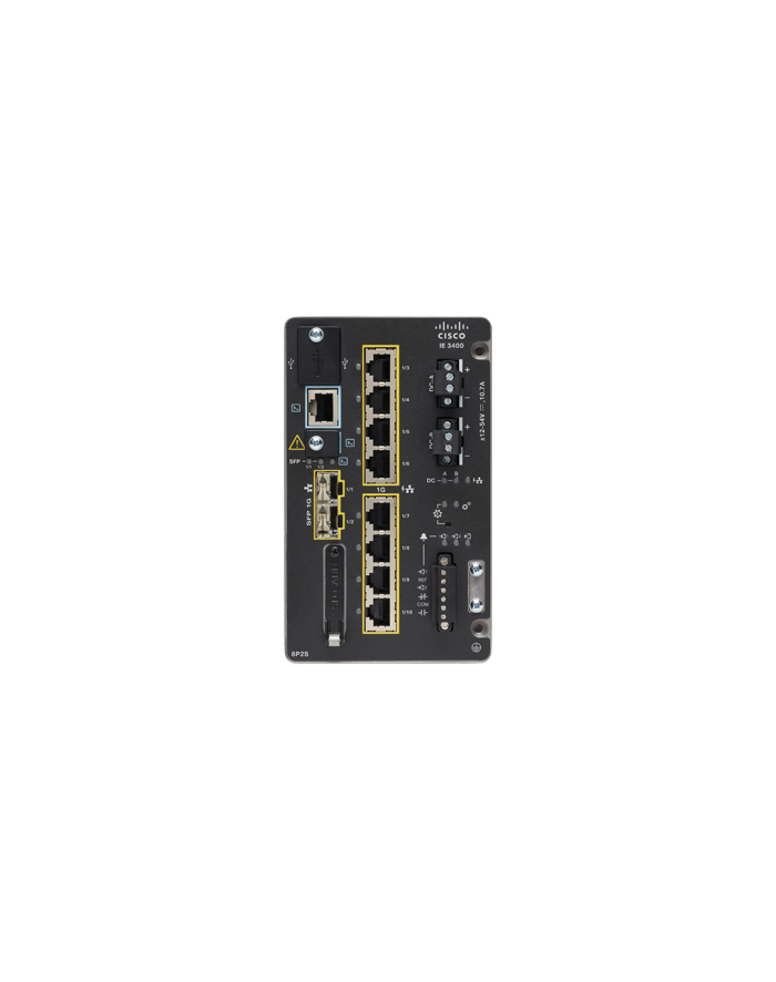 CISCO IE-3400-8P2S-E Cisco Catalyst IE3400 Rugged Series Modular System PoE, NE główny