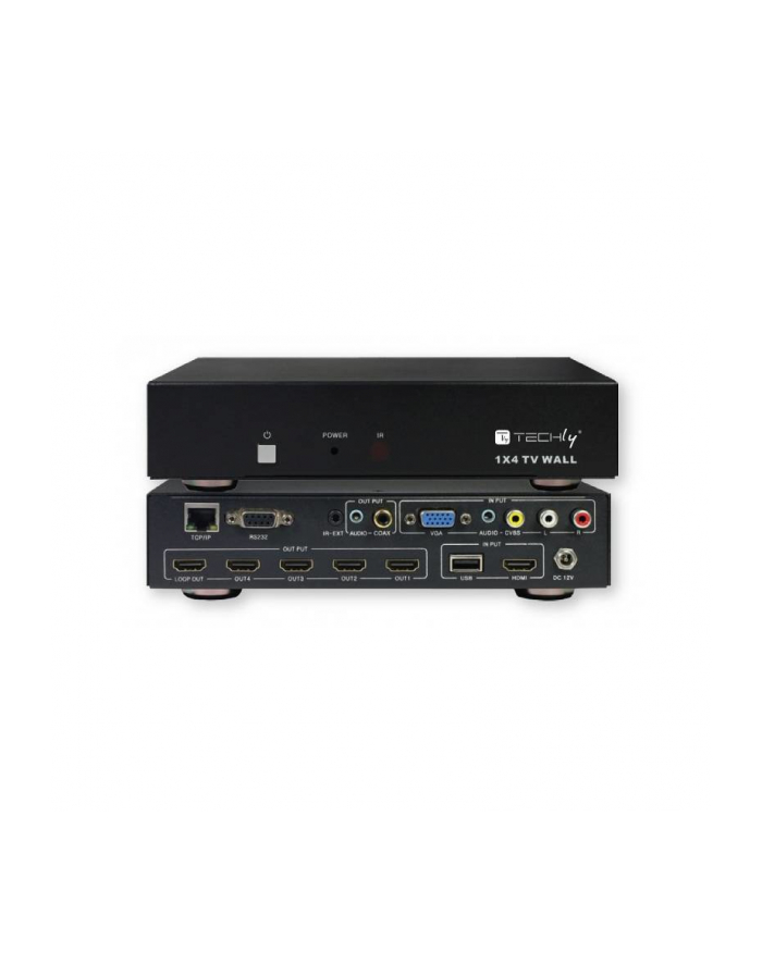 TECHLY 025695 Techly Rozdzielacz AV splitter HDMI 1x4 Full HD 1080p z funkcją ściany wizyjnej główny