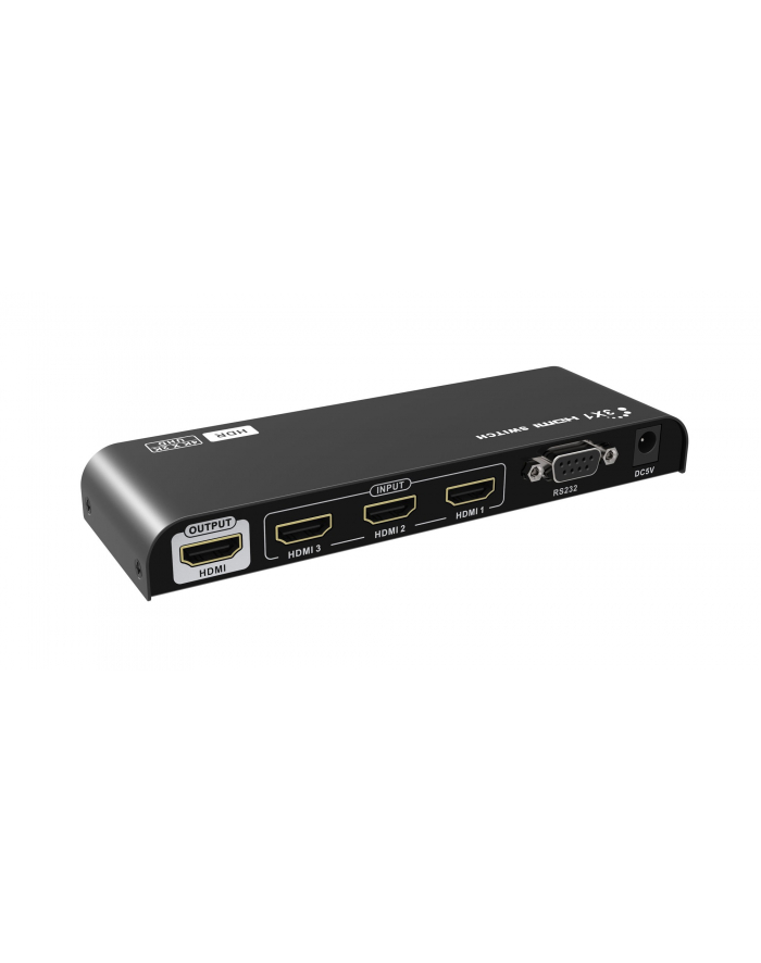 TECHLY 104929 Techly 3-Portowy przełącznik HDMI 2.0 3x1 4K@60Hz HDR z pilotem IR główny