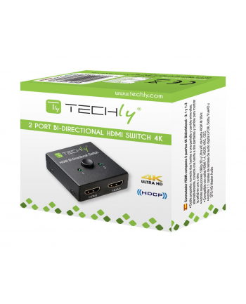 TECHLY 108606 Techly Dwukierunkowy 2-portowy przełącznik HDMI 2.0 2x1 lub 1x2 4K@60Hz