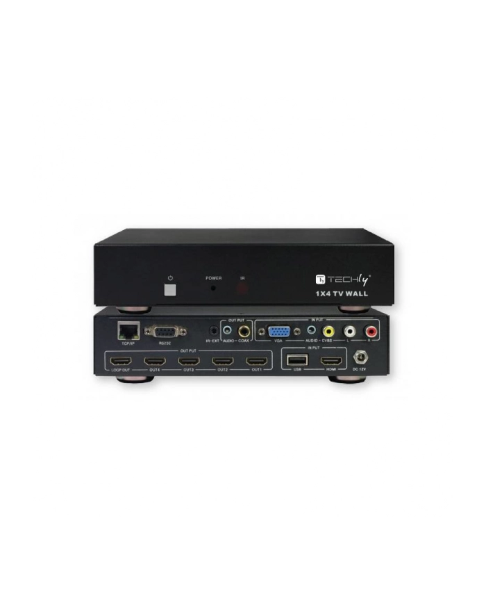 TECHLY 025695 Techly Rozdzielacz AV splitter HDMI 1x4 Full HD 1080p z funkcją ściany wizyjnej główny