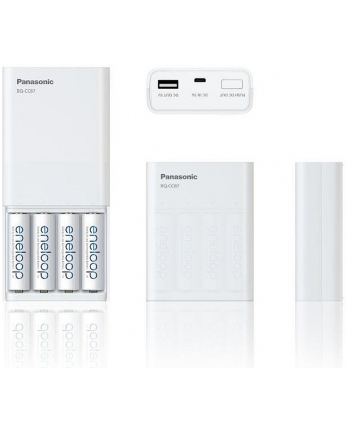 PANASONIC K-KJ87MCC40USB Panasonic Ładowarka BQ-CC87USB Powerbanka + Eneloop R6/AA 1900mAh, 4 Szt.