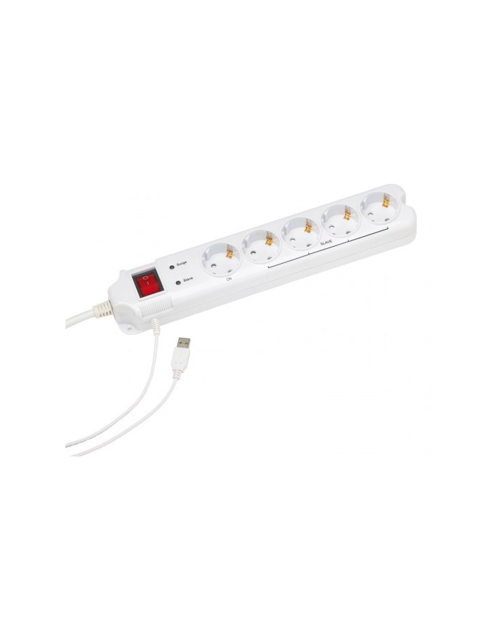 energenie (by gembird) ENERGENIE PCW-MS2G EnerGenie Listwa zasilająca z funkcją Master Slave, 5x Schuko, USB, biała główny