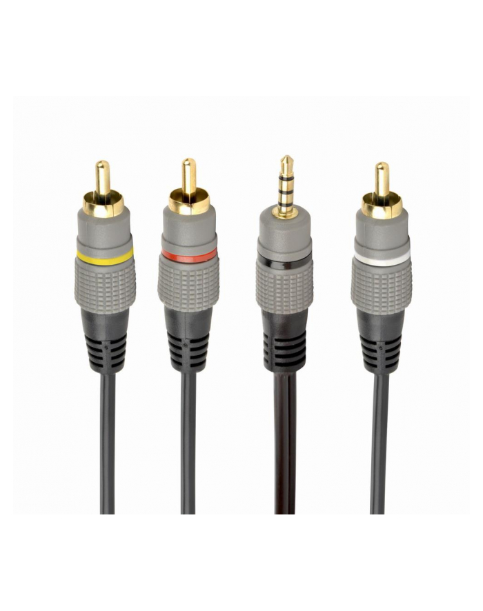 GEMBIRD CCAP-4P3R-1.5M Gembird kabel audio JACK 3,5mm (4-pin) M / 3x RCA (CINCH) M, 1.5M, czarny główny