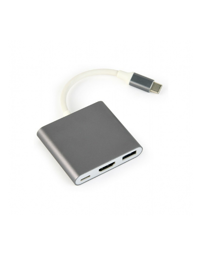 GEMBIRD A-CM-HDMIF-02-SG Gembird multi adapter USB typ-C (M) -> USB typ-C; USB 3.0; HDMI główny