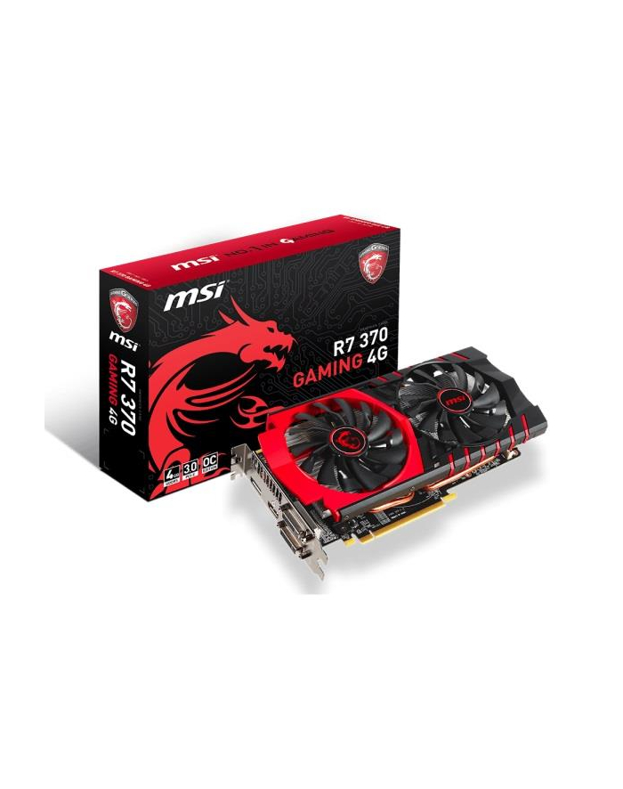 MSI R7 370 GAMING 4G-TN MSI Radeon R7 370, 4GB GDDR5 (256 Bit), HDMI, 2xDVI, DP główny