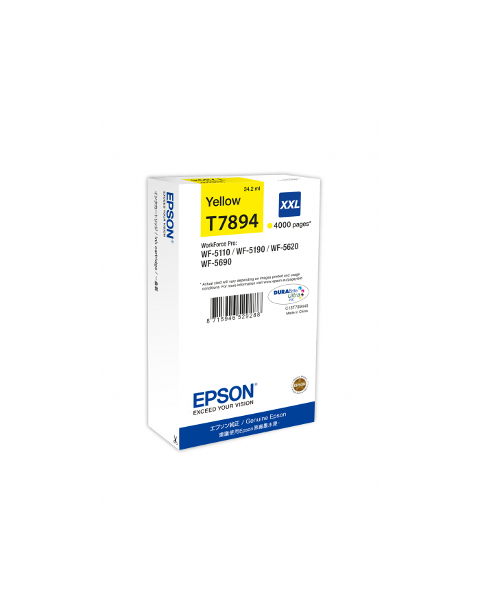 EPSON C13T789440x Tusz Epson yellow T7894 34 ml WF-5110DW/WF-5190DW/WF-5620DWF/WF-5690DWF główny