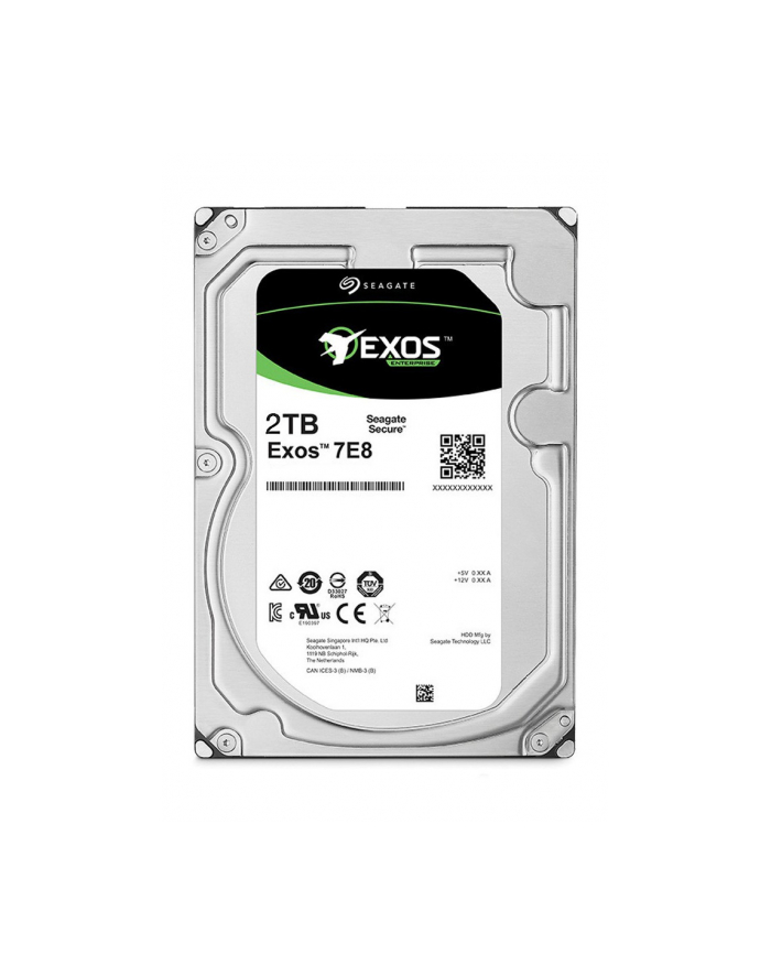 SEAGATE EXOS 7E8 Enterprise Capacity 2TB HDD 7200rpm SATA 12Gb/s 256MB cache 3.5inch 24x7 512Native BLK główny