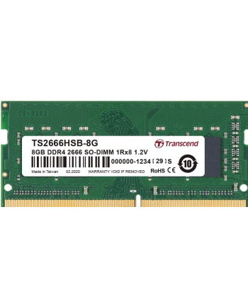 TRANSCEND 8GB DDR4 2666Mhz SO-DIMM 1Rx8 1Gx8 CL19 1.2V