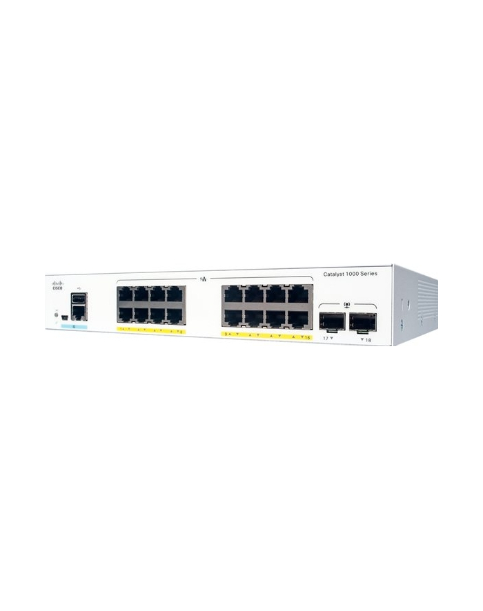 CISCO Catalyst 1000 16-Port Gigabit PoE+ PoE Budget 240W 2 x 1G SFP Uplinks LAN Base główny