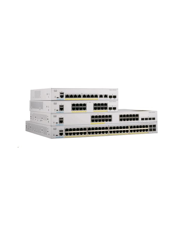 CISCO Catalyst 1000 24-Port Gigabit PoE+ PoE Budget 370W 4 x 10G SFP+ Uplinks LAN Base główny