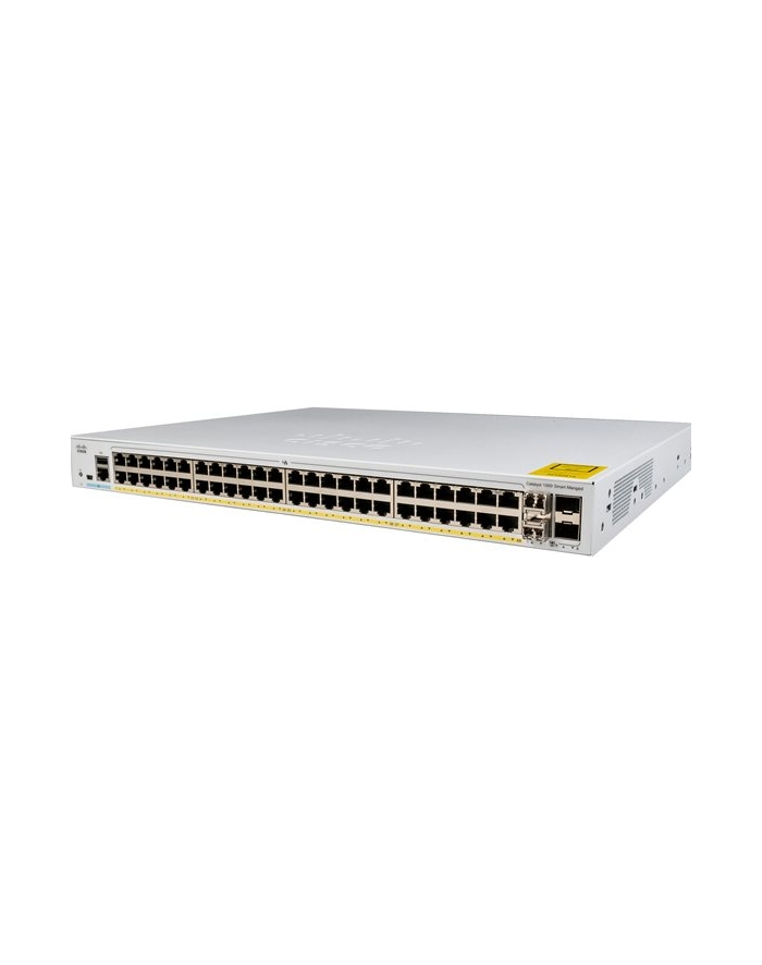 CISCO Catalyst 1000 48-Port Gigabit PoE+ PoE Budget 740W 4 x 10G SFP+ Uplinks LAN Base główny