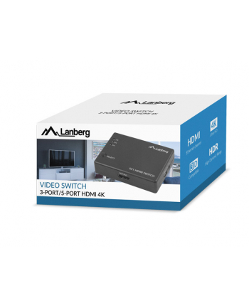 lanberg Switch video 3 x HDMI + port micro USB Czarny
