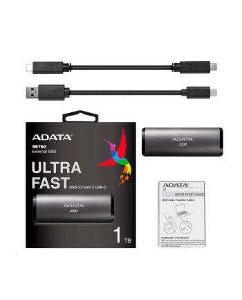 a-data ADATA external SSD SE760 256GB titanium