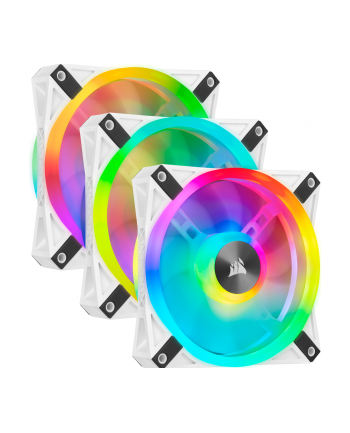 CORSAIR iCUE QL120 RGB 120mm White Triple Fan Kit with Lighting Node CORE