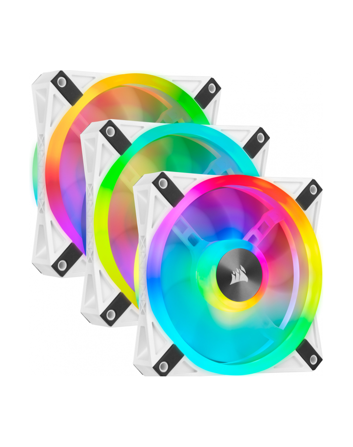 CORSAIR iCUE QL120 RGB 120mm White Triple Fan Kit with Lighting Node CORE główny