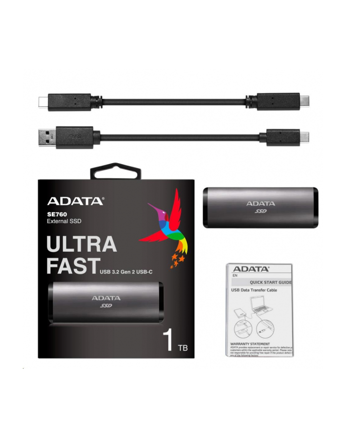 adata Dysk zewnętrzny SSD SE760 1TB USB3.2-A/C Czarny główny