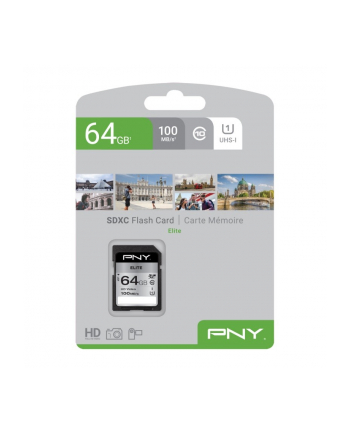 pny Karta pamięci MicroSDXC Elite 64GB P-SDUX64U185GW-GE