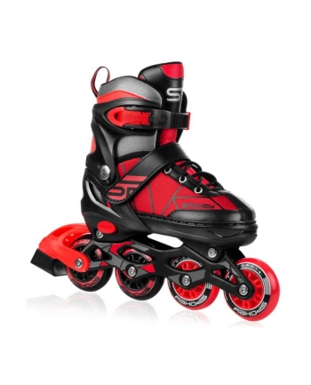 PROMO Łyżworolki regulowane 34-38 KERES czarno-czerwone 926996 SPOKEY