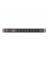 lanberg Listwa zasilająca Rack PDU 19 cali 1U 16A 8X IEC C13 2M Czarna - nr 16