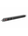 lanberg Listwa zasilająca Rack PDU 19 cali 1U 16A 2X C19 8X IEC C13 - nr 1