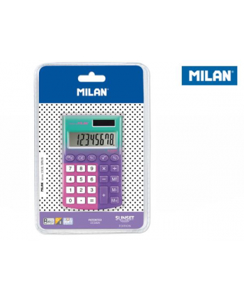 Kalkulator Pocket Sunset zielono-fioletowo-różowy MILAN