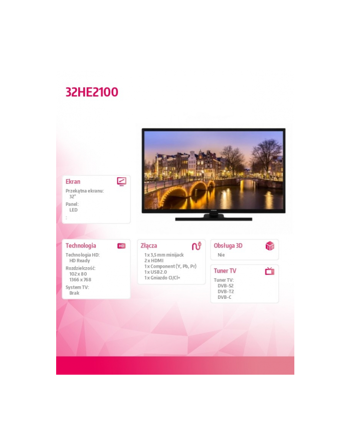hitachi Telewizor LED 32 cale SMART HD 32HE2100 główny