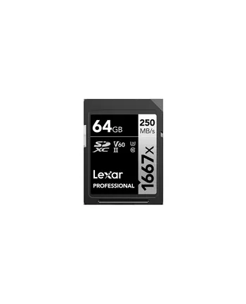 LEXAR 843367115174 Lexar Pro 1667X SDXC UHS-II U3 (V60) R250/W90 _64GB