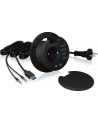 icy box ICYBOX Table Hub 4x USB 3.0 Type-A with Audio in-/output and Schuko Socket CEE 7/3 diameter 80 mm Black - nr 17