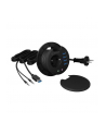 icy box ICYBOX Table Hub 4x USB 3.0 Type-A with Audio in-/output and Schuko Socket CEE 7/3 diameter 80 mm Black - nr 2