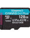 KINGSTON 128GB microSDXC Canvas Go Plus 170R A2 U3 V30 Single Pack w/o ADP - nr 7
