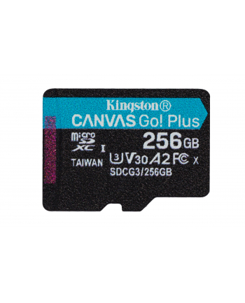 KINGSTON 256GB microSDXC Canvas Go Plus 170R A2 U3 V30 Single Pack w/o ADP