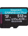 KINGSTON 512GB microSDXC Canvas Go Plus 170R A2 U3 V30 Single Pack w/o ADP - nr 10