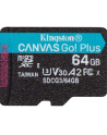 KINGSTON 64GB microSDXC Canvas Go Plus 170R A2 U3 V30 Single Pack w/o ADP - nr 10