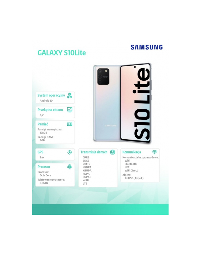 samsung Smartfon GALAXY S10Lite DS 8/128GB Biały główny