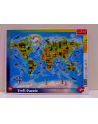 Puzzle 25el ramkowe Mapa świata ze zwierzętami 31340 Trefl - nr 1