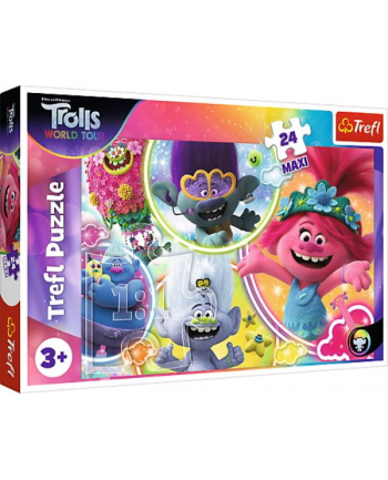 Puzzle 24-Maxi Muzyczny Świat Trolli 14318 TREFL nr 1